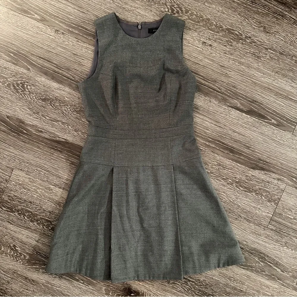J. Crew Wool Blend Sheath Pleat Dress